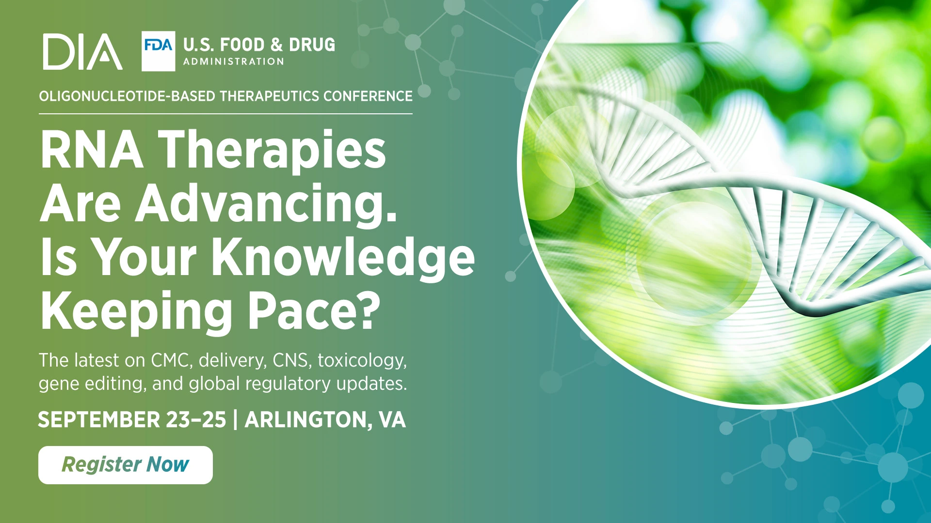 DIA/FDA Oligonucleotide-Based Therapeutics Conference 2026